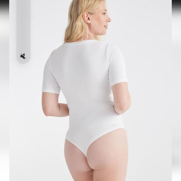 NWT KNIX Modal Pumpkin Rust Orange Ribbed Short Sleeve Bodysuit - Picture 10 of 14